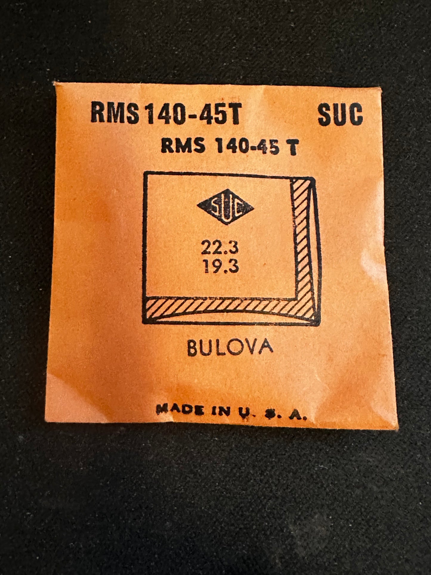 SUC Rocket Crystal RMS 140-45T  for BULOVA 22.3 x 19.3mm - New