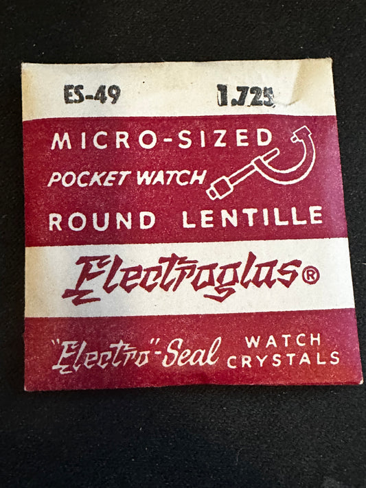 Electro-Seal ES-49 Pocket Watch Crystal 43.8mm (1.725“) - New