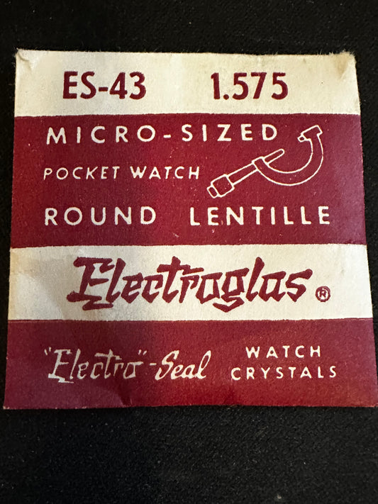 Electro-Seal ES-43 Pocket Watch Crystal 40.0mm (1.575“) - New
