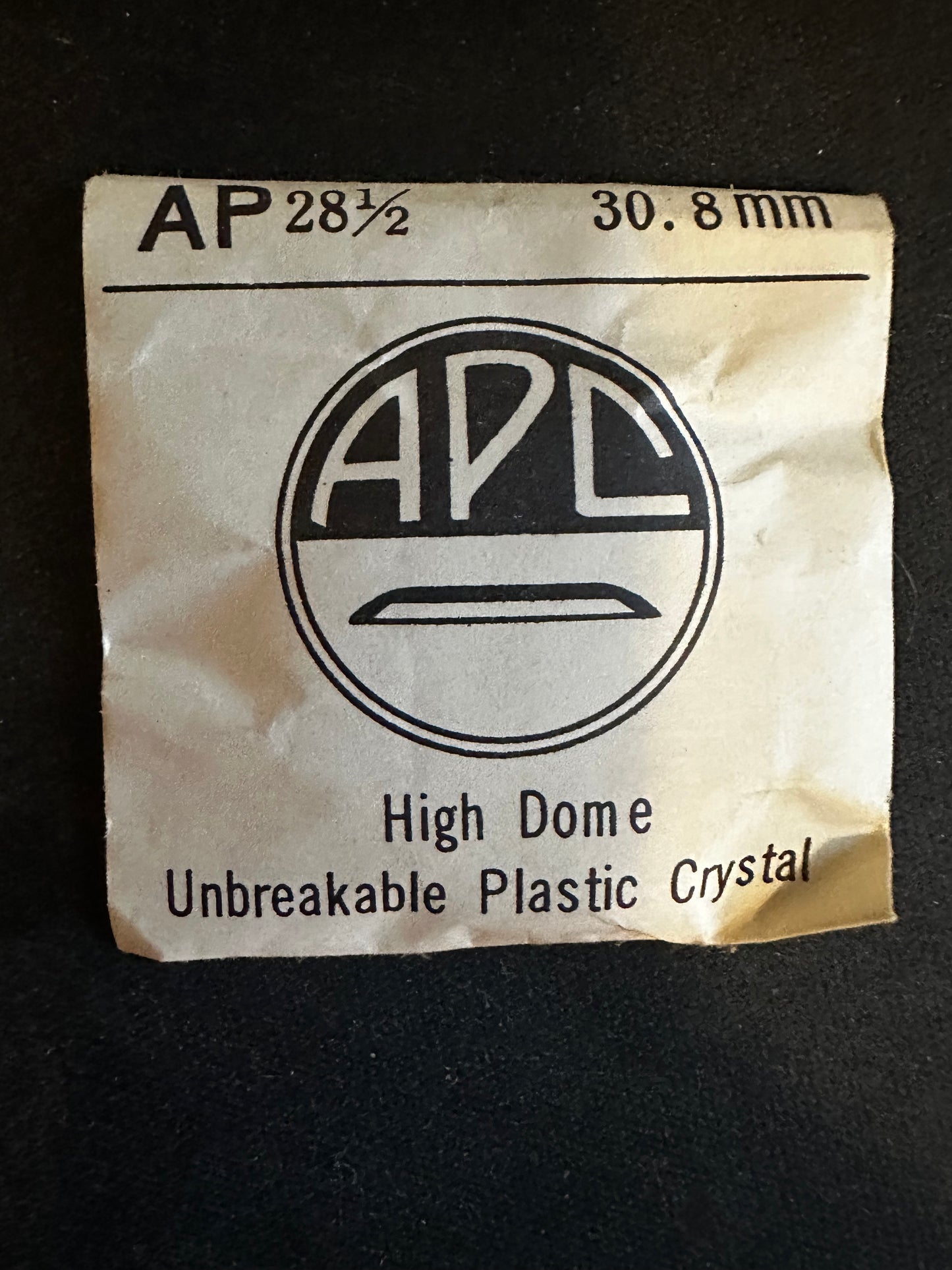 APC Round Wrist Watch Crystal AP 28½, 30.8mm - New