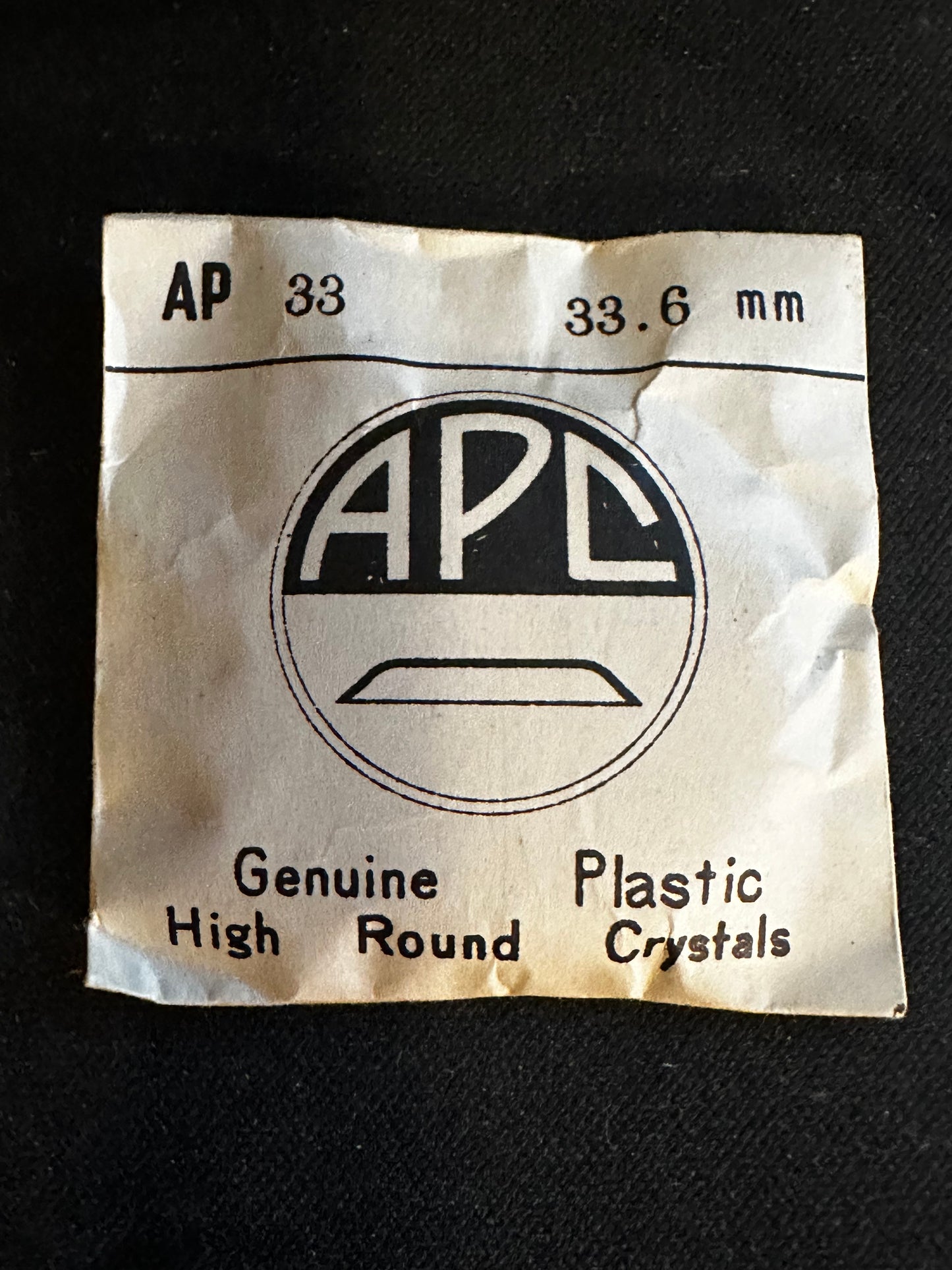 APC Round Wrist Watch Crystal AP 33, 33.6mm - New