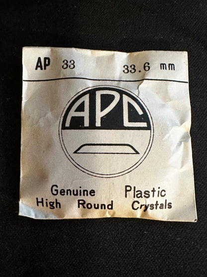 APC Round Wrist Watch Crystal AP 33, 33.6mm - New