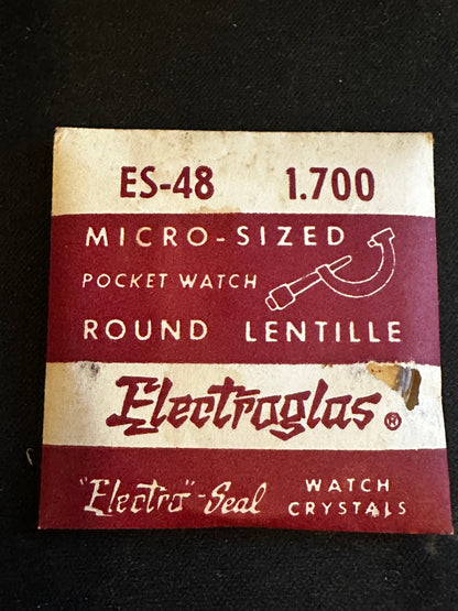 Electro-Seal ES-48 Pocket Watch Crystal 43.2mm (1.700") - New