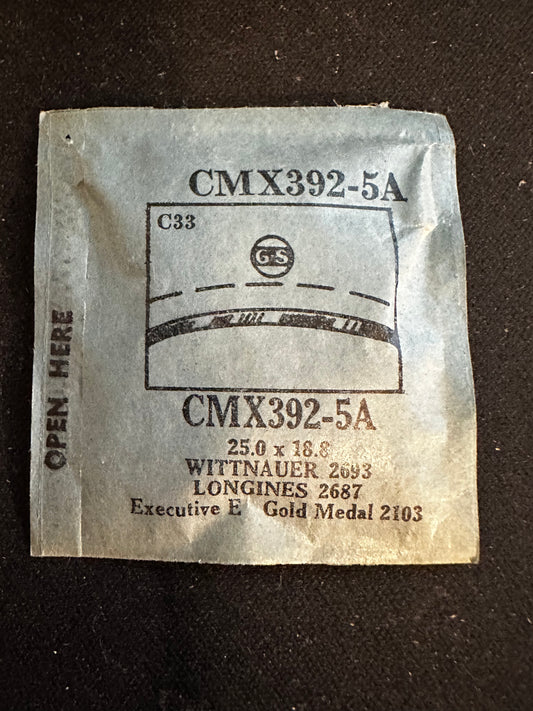 GS CMX392-5A Flexo Wrist Watch Crystal for LONGINES Executive B - 25.0 x 18.8 mm - New