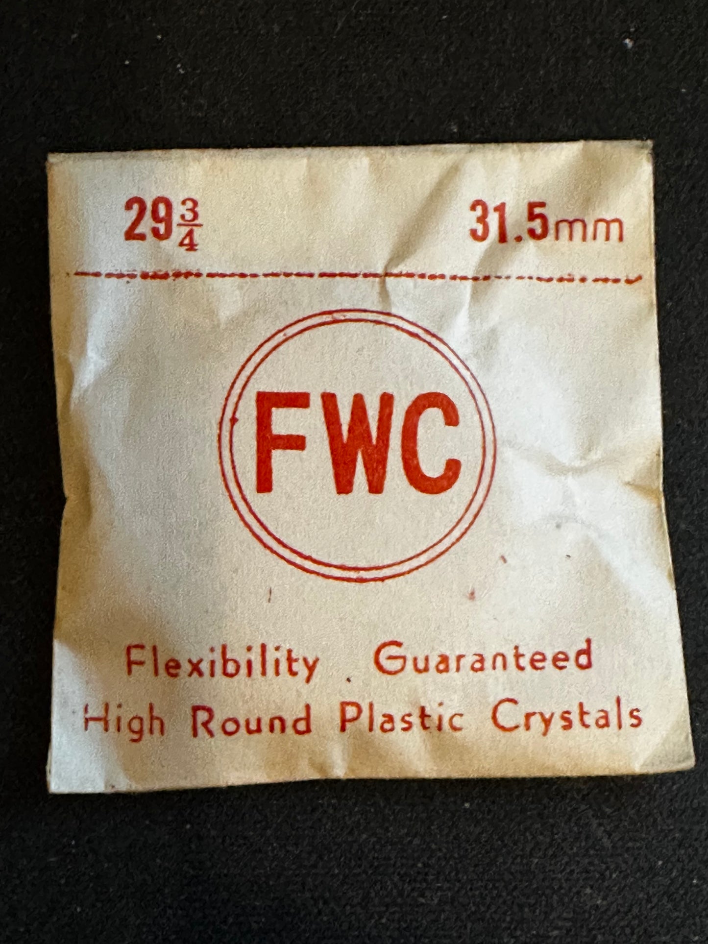 FWC Round Wrist Watch Crystal #29¾, 31.5mm - New