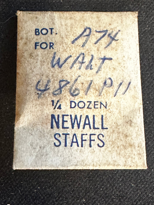 TWO Newall Material Balance Staffs for Waltham 16s Model 1899/1908, P11, No. 4861 - New