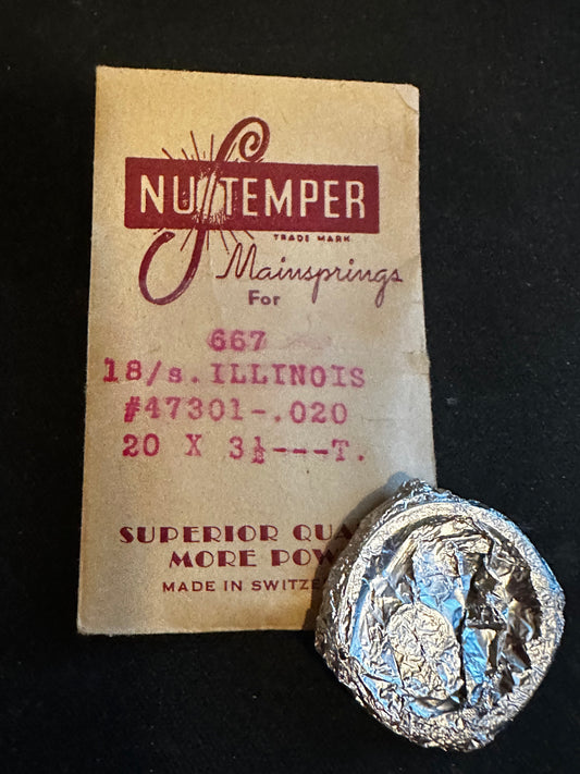 NuTemper Mainspring #667 for Illinois 18s No. 47301 - Steel