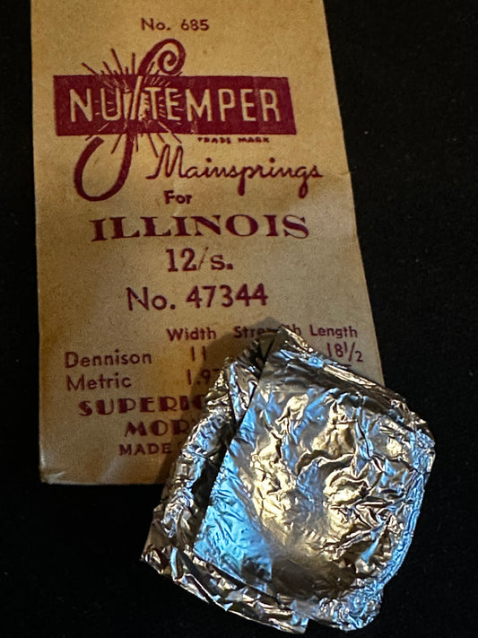 NuTemper Mainspring #685 for 12s Illinois No. 47344 - Steel