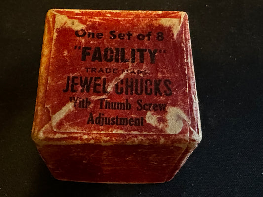 Box of 8 Facility Jewel Chucks w/ Thumb Adj for Watchmaking