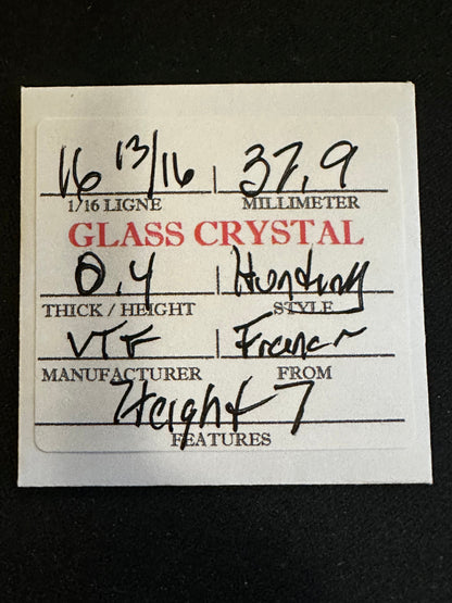 VTF Vintage Glass Hunting Case Watch Crystal 16-13/16 (~37.9mm) - NOS