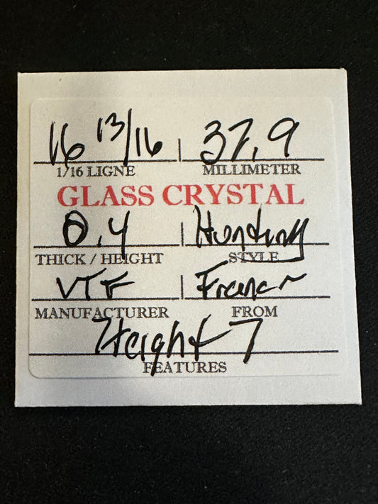VTF Vintage Glass Hunting Case Watch Crystal 16-13/16 (~37.9mm) - NOS