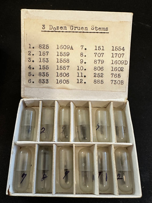 KK Assortment of Vintage Genuine Gruen Stems in box