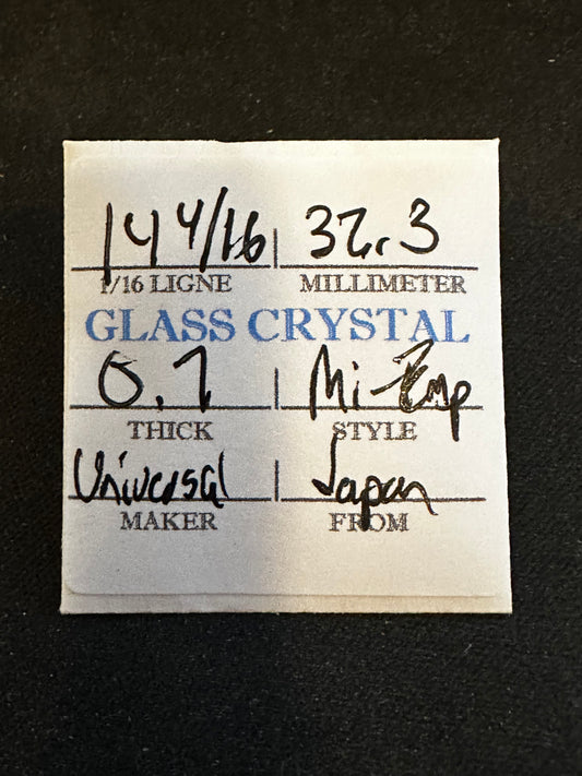 Universal Vintage Small Glass Watch Crystal 14-4/16 (~32.3mm) - NOS