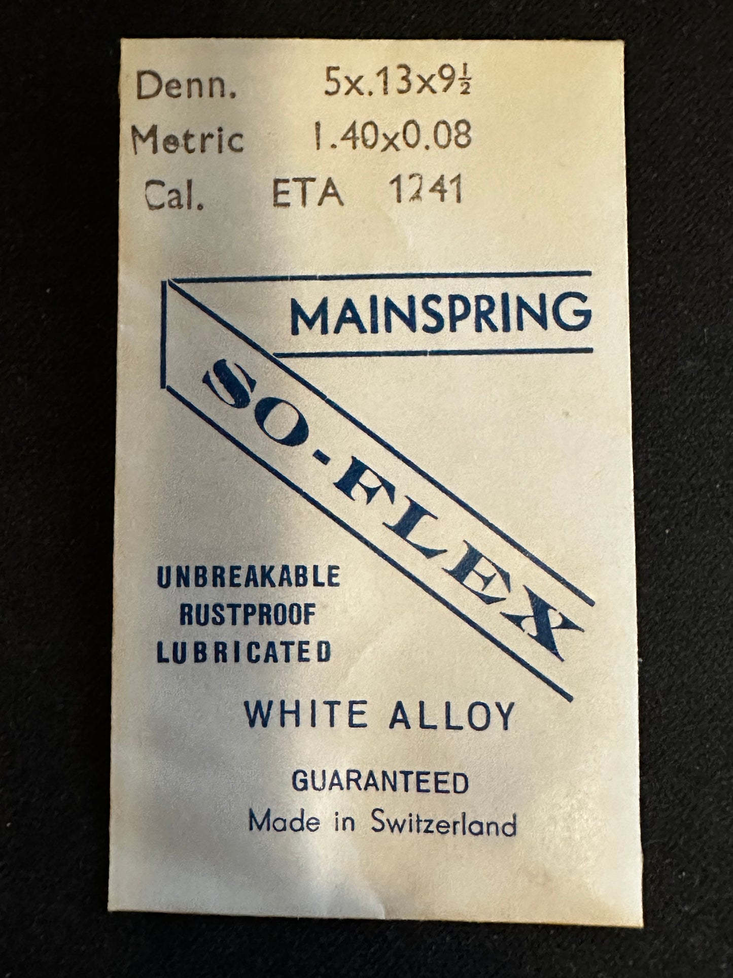 SO-FLEX Mainspring for ETA caliber 1241 - Alloy