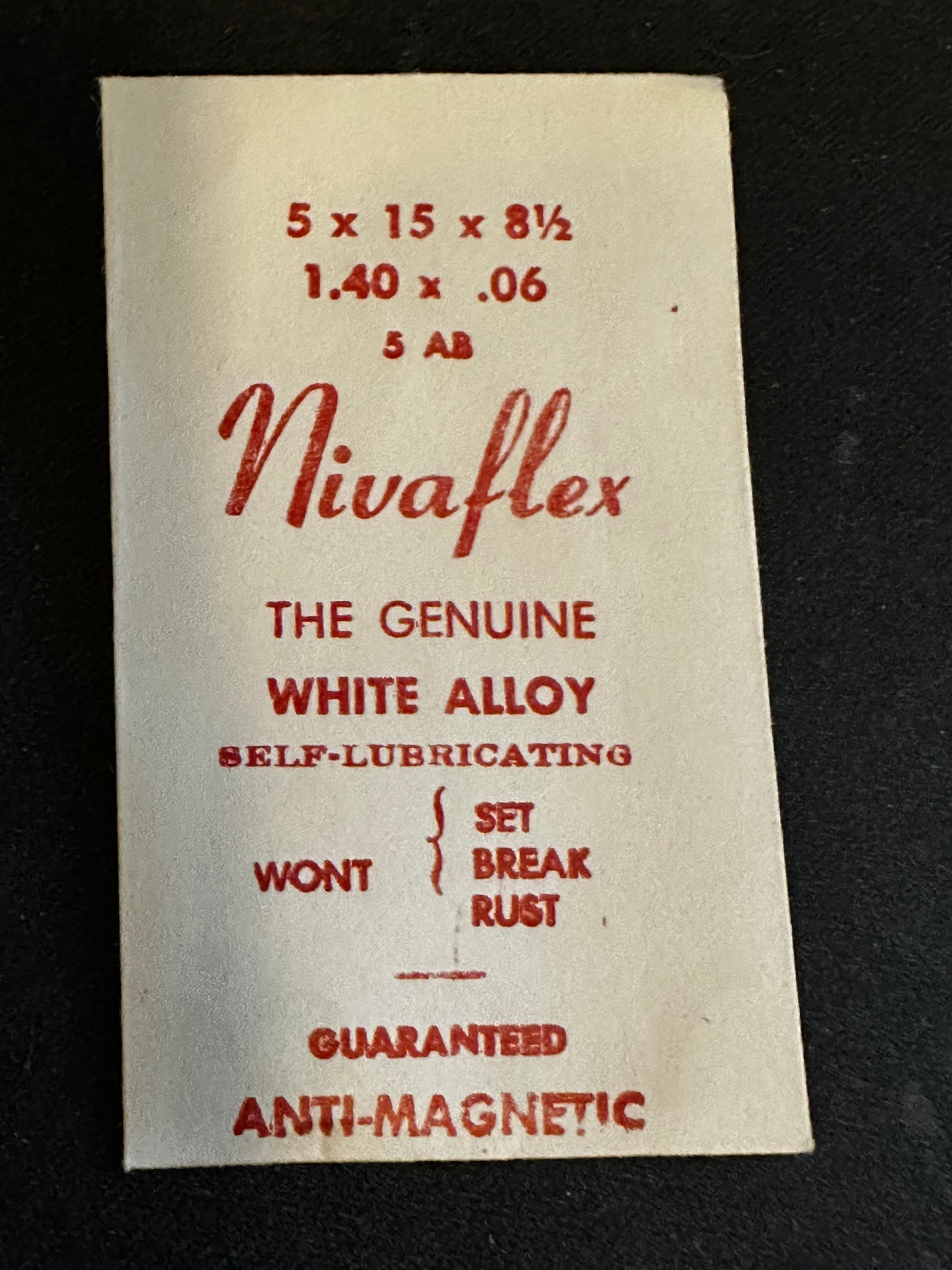 Nivaflex Mainspring for AS 1012, Bulova 5AB, 5AL - Alloy