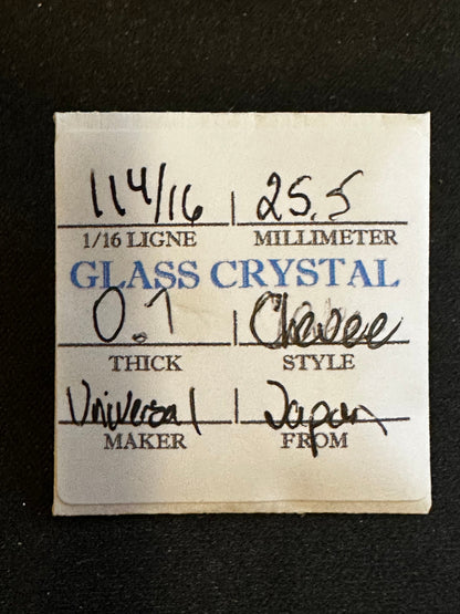 Universal Vintage Small Glass Watch Crystal 11-4/16 (~25.5mm) - NOS