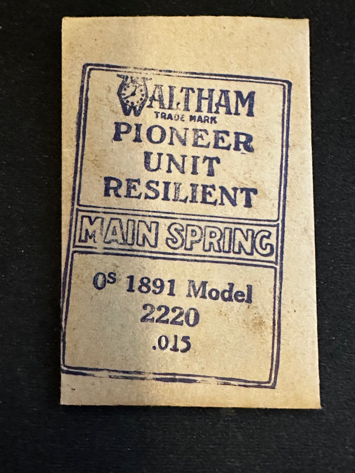 Waltham Factory Mainspring for 0s 1891 Model No. 2220 - Steel