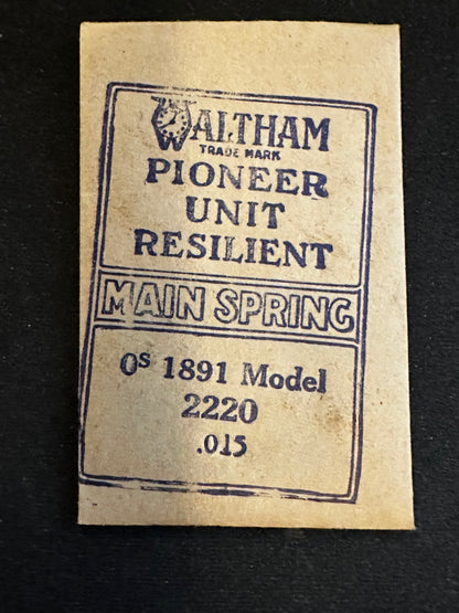 Waltham Factory Mainspring for 0s 1891 Model No. 2220 - Steel