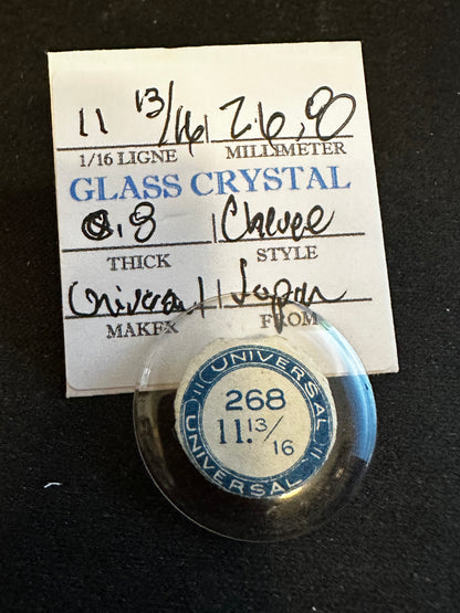 Universal Vintage Small Glass Watch Crystal 11-13/16 (~26.8mm) - NOS