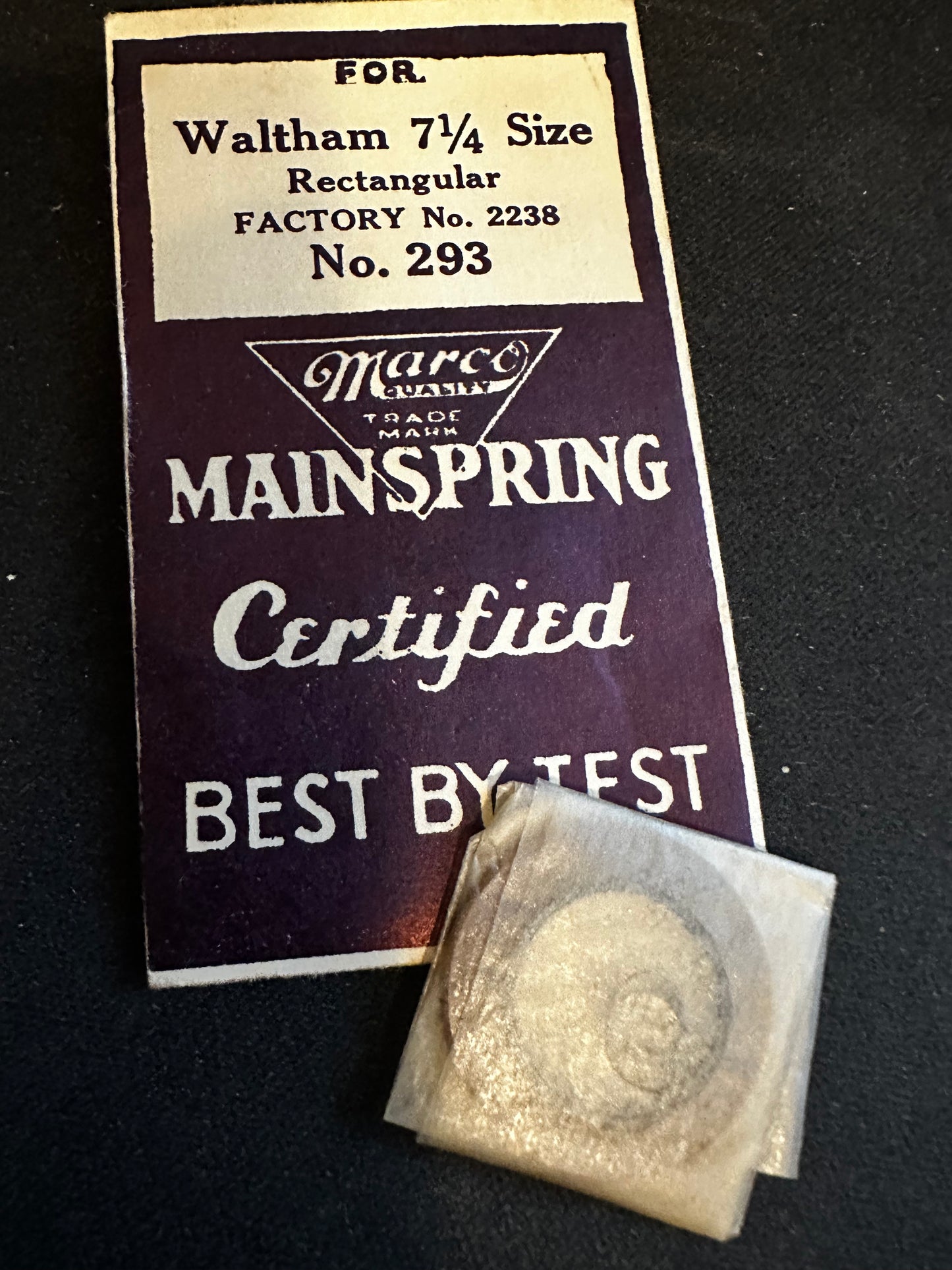 Marco Mainspring #293 for Waltham 7¼ Ligne No. 2238 - Steel