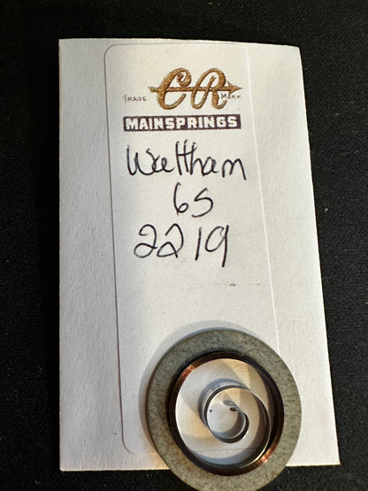 CR Mainspring for Waltham 6s Factory No. 2219 - Steel