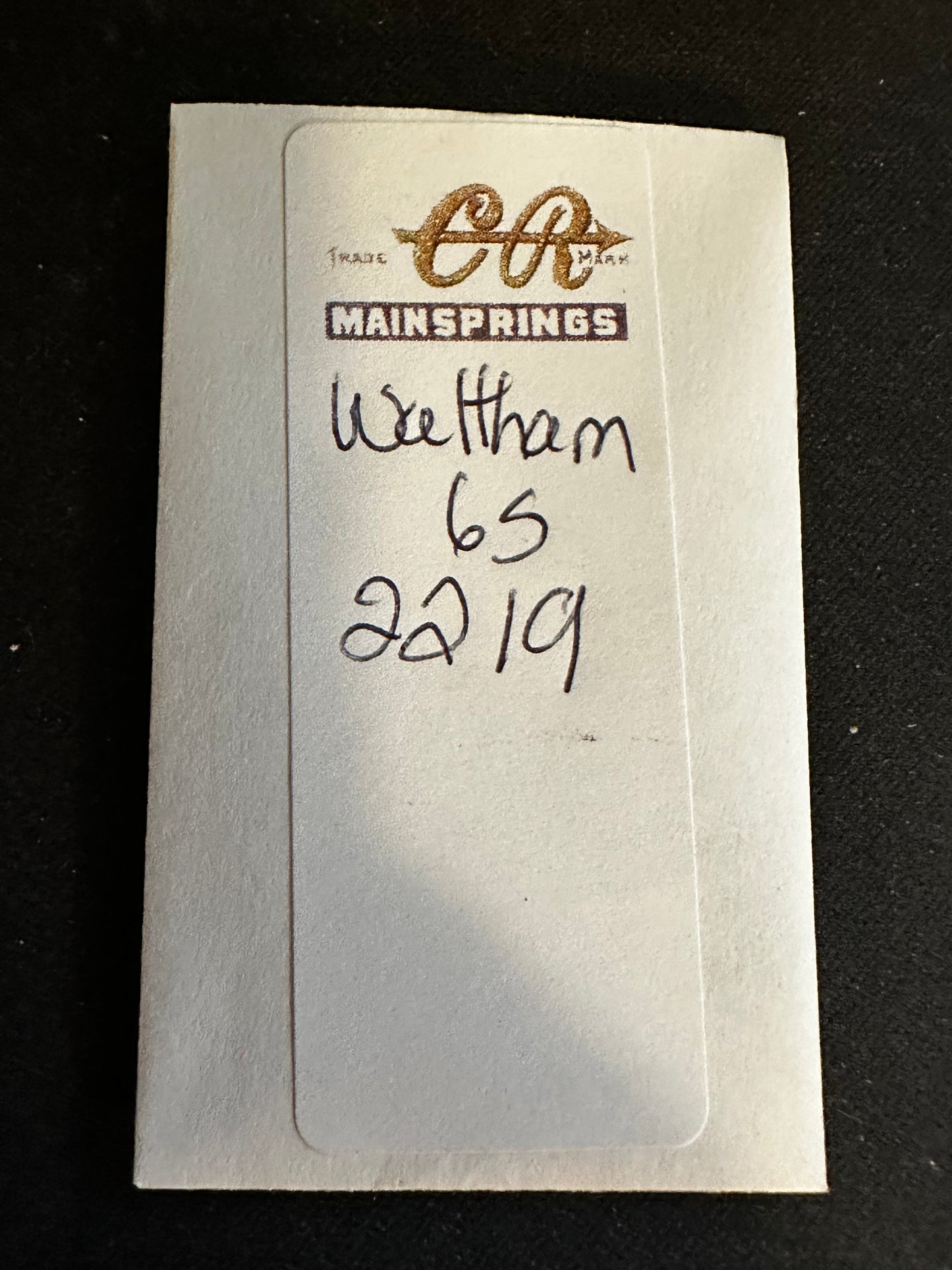 CR Mainspring for Waltham 6s Factory No. 2219 - Steel