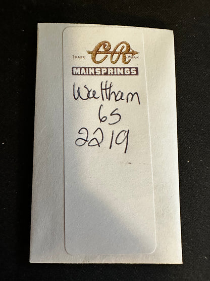 CR Mainspring for Waltham 6s Factory No. 2219 - Steel