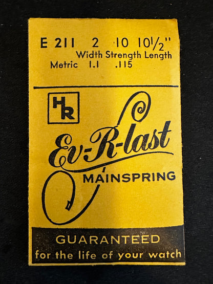 HR Mainspring E211 for Gruen caliber 115, 405, 406, 410, 411, etc - Steel