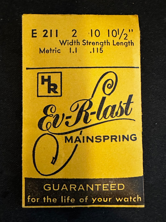 HR Mainspring E211 for Gruen caliber 115, 405, 406, 410, 411, etc - Steel