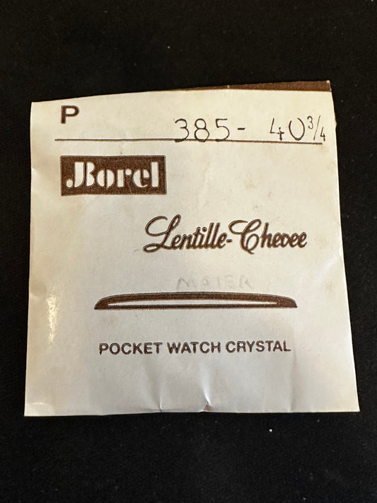 Borel P 385 - 40¾ Lentille - Chevee 38.5mm Acrylic Pocket Watch Crystal - New