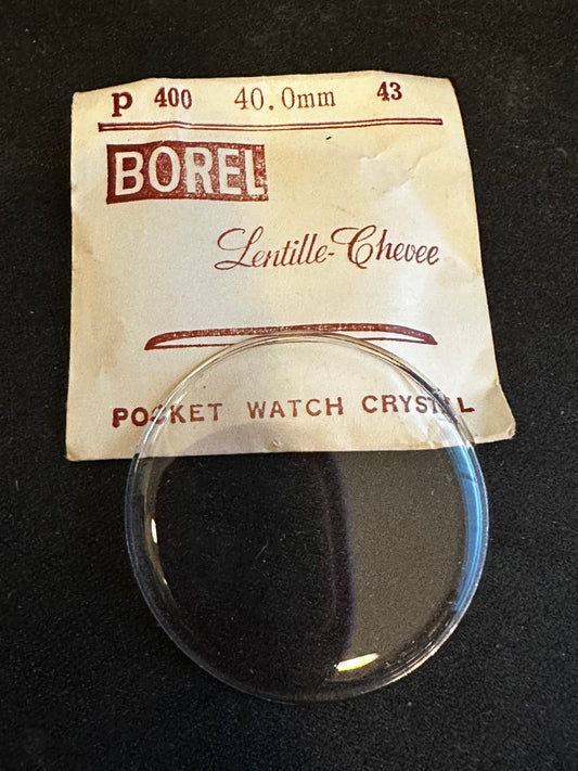 Borel P 400 - 43 Lentille - Chevee 40.0mm Acrylic Pocket Watch Crystal - New