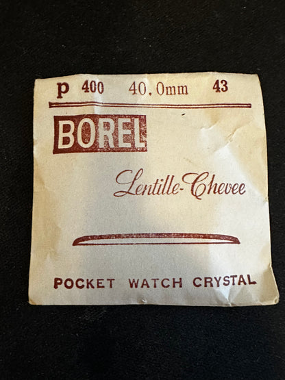 Borel P 400 - 43 Lentille - Chevee 40.0mm Acrylic Pocket Watch Crystal - New