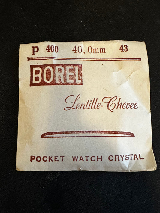 Borel P 400 - 43 Lentille - Chevee 40.0mm Acrylic Pocket Watch Crystal - New