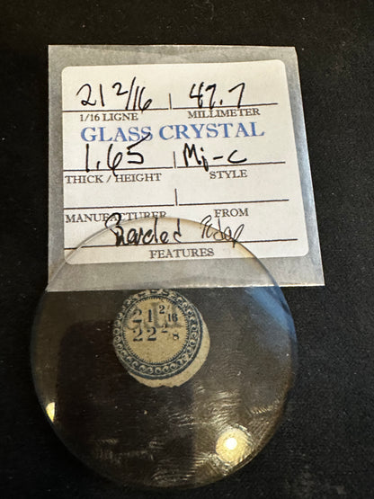 Vintage Glass Pocket Watch Crystal 21-2/16 (~47.7mm) - NOS