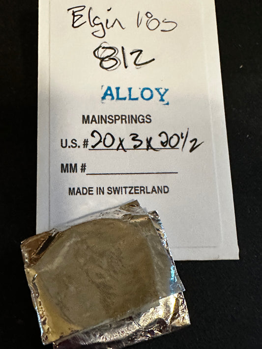 Alloy Mainspring for 18s Elgin Factory No. 812