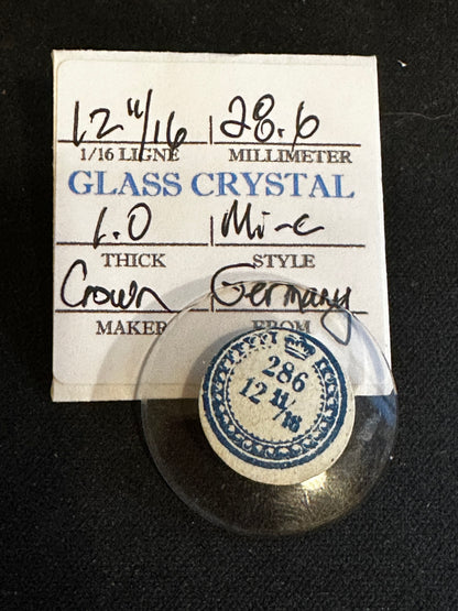 Crown Vintage Small Glass Watch Crystal 12-11/16 (~28.6mm) - NOS