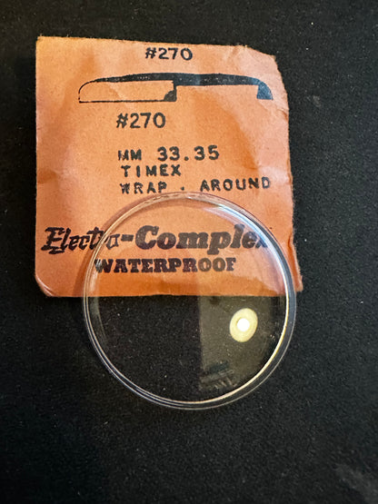 Electro-Seal #270 Wrist Watch Crystal 33.35mm for TIMEX Wrap-Around - New