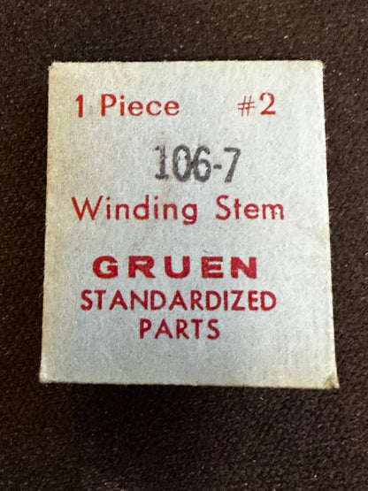 Gruen Factory stem for caliber 106, 107 - new in envelope