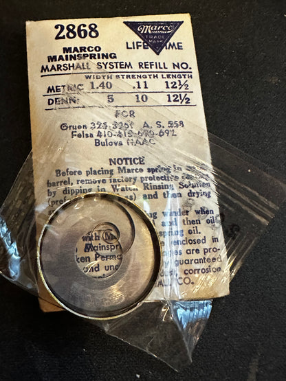 Marco Mainspring #2868 for AS 558, Felsa 410, 415, 690, 692, Gruen 325, 2351 - Steel