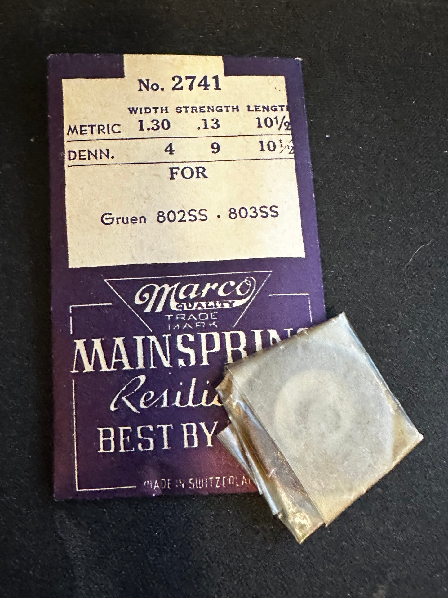 Marco Mainspring #2741 for Gruen caiber 802SS, 803SS - Steel