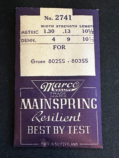 Marco Mainspring #2741 for Gruen caiber 802SS, 803SS - Steel