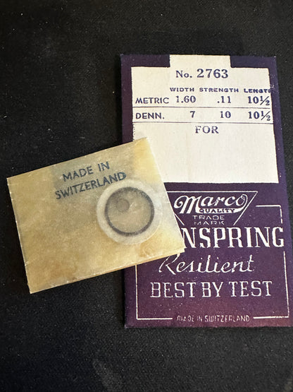 Marco Mainspring #2763 for Buren caliber 410 movements - Steel