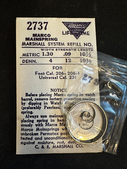 Marco Mainspring #2737 for Universal 231, Font 206, 206-1 - Steel