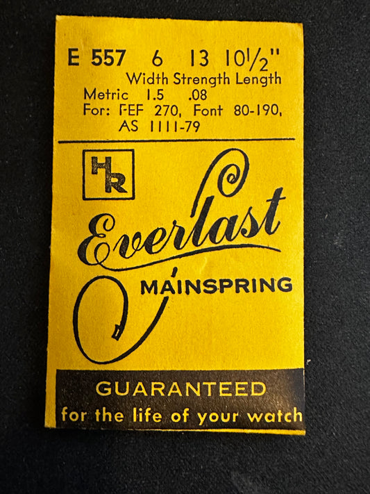 HR Everlast Mainspring E557 for FEF 270, Font 80, 190, AS 1111, 1179 - Steel