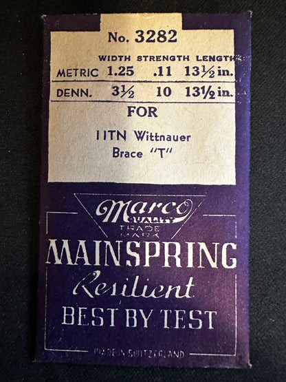 Marco Mainspring #3282 for Wittnauer caliber 11TN - Steel