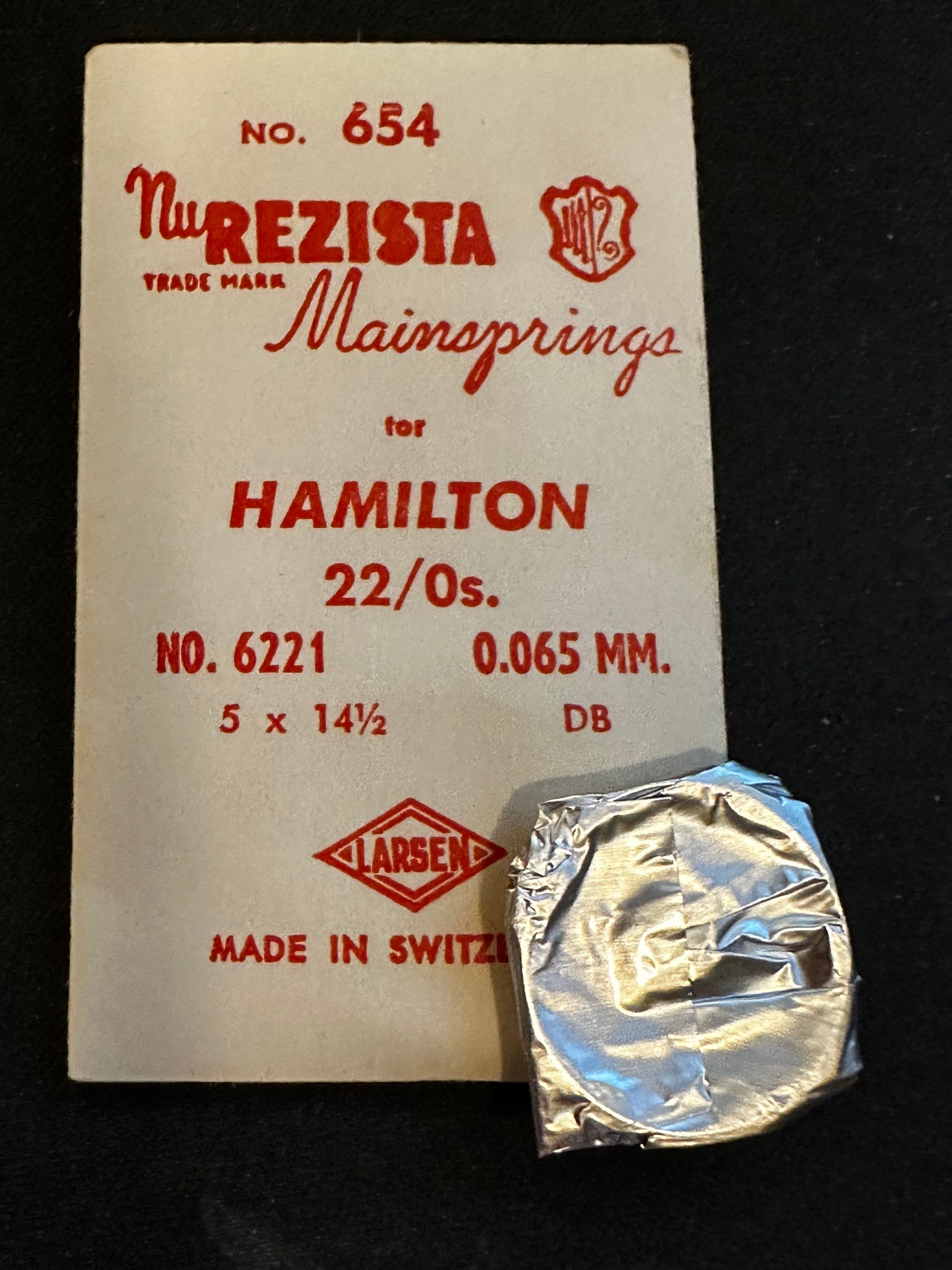 NuREZISTA Mainspring #654 for Hamilton 22/0s Factory No. 6221 - Steel