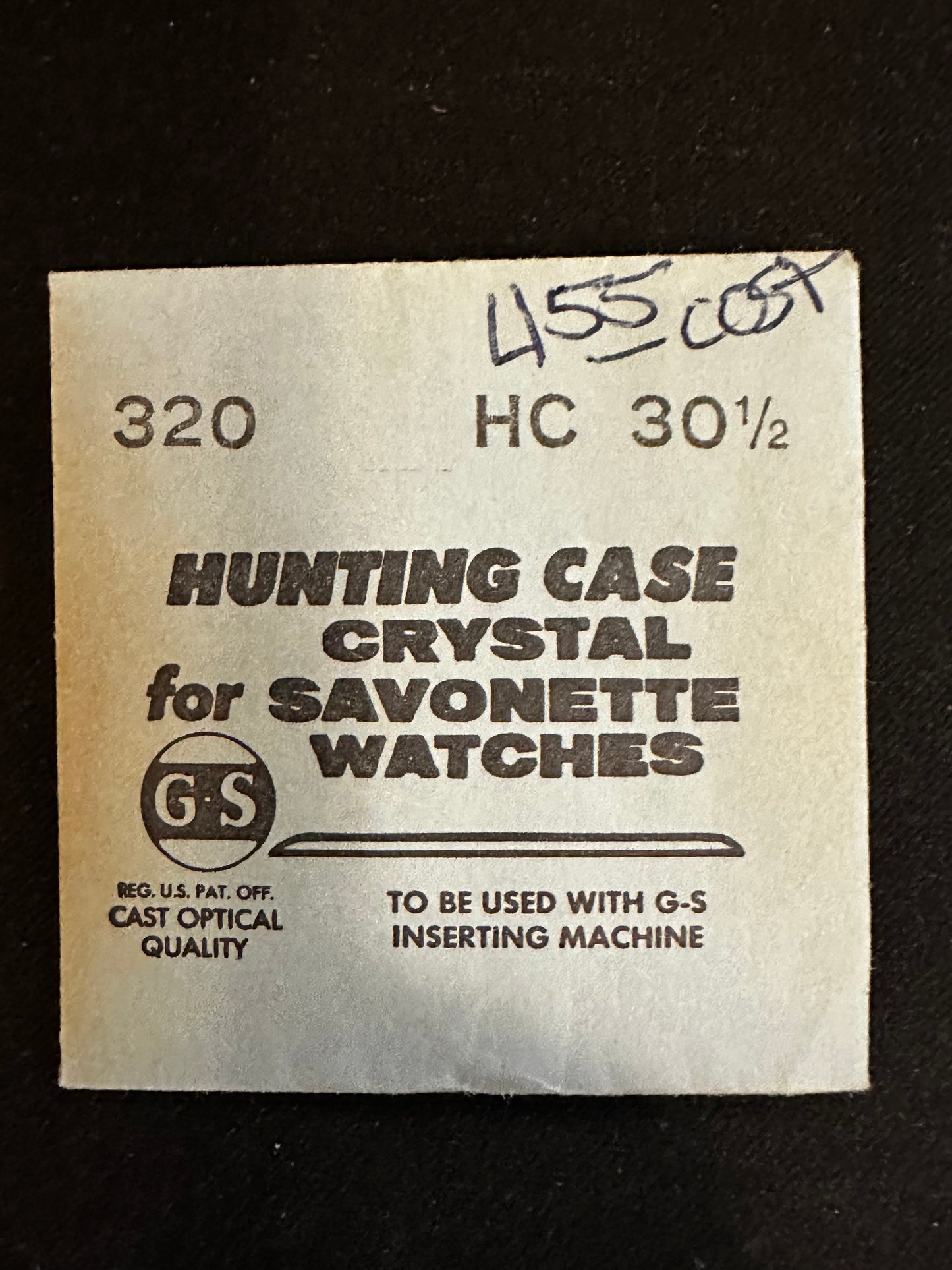 GS HC 30½ Hunting Case Pocket Watch Crystal 32.0mm - New
