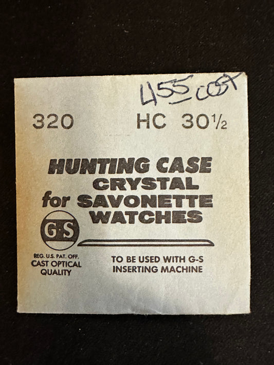 GS HC 30½ Hunting Case Pocket Watch Crystal 32.0mm - New