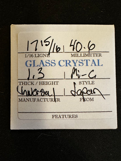 Universal Vintage Glass Watch Crystal 17-15/16 (40.6mm) - NOS