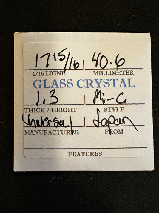 Universal Vintage Glass Watch Crystal 17-15/16 (40.6mm) - NOS